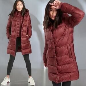 Athleta Lofty Goose Down Coat Maple Red S